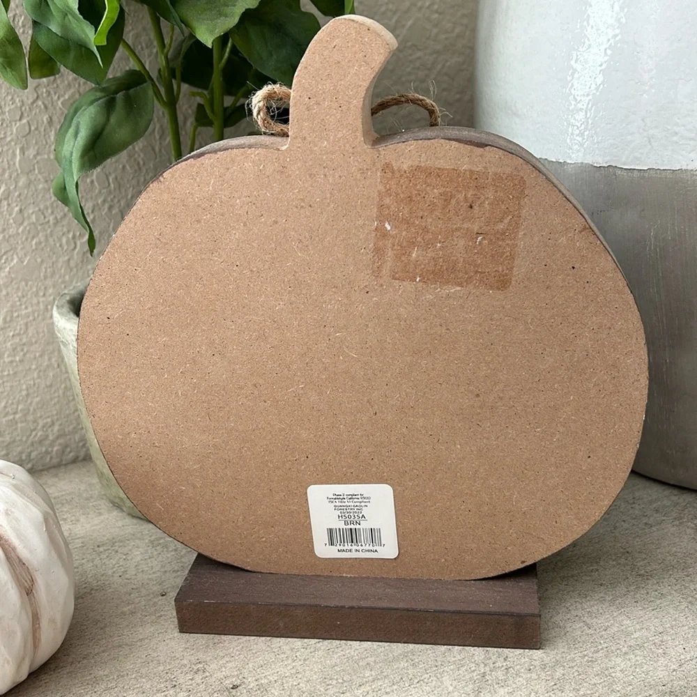 Rustic Farmhouse Fall Wood Pumpkin Tabletop Decor